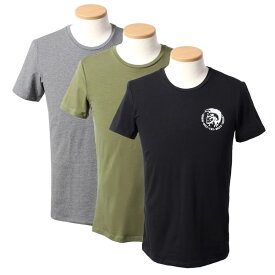 ディーゼル DIESEL インナーシャツTシャツ3枚組 アンダーTシャツ3枚セット メンズ 半袖 クルーネック ロゴ Sサイズ 送料無料/込 父の日ギフト