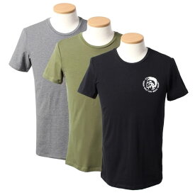 ディーゼル DIESEL インナーシャツTシャツ3枚組 アンダーTシャツ3枚セット メンズ 半袖 クルーネック ロゴ Sサイズ 送料無料/込 卒業祝入学祝プレゼント