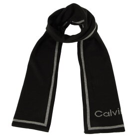 カルバンクライン Calvin Klein マフラー メンズ ロゴ BLACK 送料無料/込 父の日ギフト