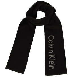 カルバンクライン Calvin Klein マフラー メンズ ロゴ BLACK 送料無料/込 父の日ギフト