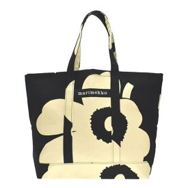 マリメッコ marimekko トートバッグ ショルダーバッグ 手提げかばん レディース 花柄 ウニッコ柄 YL PERUSKASSI JUHLA UNIKKO BAG BLACK/ LIGHT YELL 送料無料/込 卒業祝入学祝プレゼント