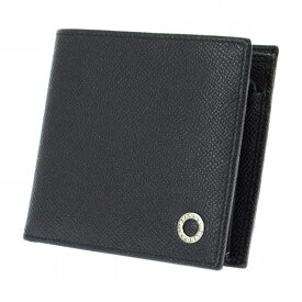 ブルガリ BVLGARI 二つ折り財布 ミニ財布 メンズ レザー ロゴ シンプル ブラック 送料無料/込 父の日ギフト
