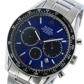 エルジン ELGIN 腕時計 メンズ クロノグラフ 100m防水 ブルー 送料無料/込 父の日ギフト