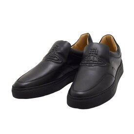 ヴィヴィアンウエストウッド VIVIENNE WESTWOOD スリッポン スニーカー ローファー メンズ レザー オーブロゴモチーフ BLACK 24.5cm～25cm CLASSIC SLIP-ON 送料無料/込 父の日ギフト