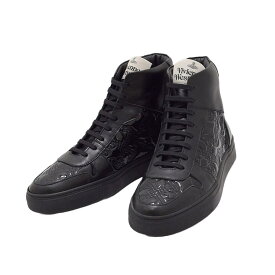 ヴィヴィアンウエストウッド VIVIENNE WESTWOOD ローカットスニーカー コートスニーカー メンズ レザー ロゴ刺繍 シンプル BLACK 26～26.5cm CLASSIC TRAINER HIGH TOP 送料無料/込 父の日ギフト