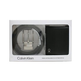 カルバンクライン Calvin Klein 二つ折り財布ベルトセット ギフトセット ギフトボックス メンズ レザー ロゴ リバーシブル ブラック 送料無料/込 父の日ギフト