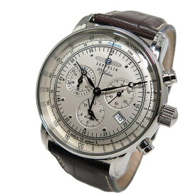 ツェッペリン Zeppelin 腕時計 メンズ 100周年記念モデル クロノグラフ レザーベルト アイボリー 100周年記念モデル 送料無料/込 父の日ギフト