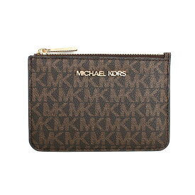 マイケルコース MICHAEL KORS コインケース パスケース カードケース レディース モノグラム柄 ブラウン 送料無料/込 卒業祝入学祝プレゼント