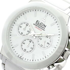 エルジン ELGIN 腕時計 メンズ クオーツ クロノグラフ ホワイト 送料無料/込 父の日ギフト