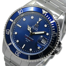 エルジン ELGIN 腕時計 メンズ 自動巻き 機械式 ステンレスベルト ブルー 送料無料/込 父の日ギフト
