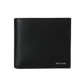 ポールスミス Paul Smith 二つ折り財布 ミニ財布 メンズ レザー ロゴ シンプル ブラック系 送料無料/込 父の日ギフト