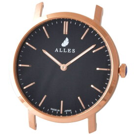 アレス ALLES 腕時計用ヘッド ベルト別売り メンズ レディース ユニセックス クォーツ アナログ 丸型 ゴールド×ブラック 送料無料/込 父の日ギフト