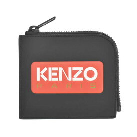 ケンゾー KENZO コインケース 小銭入れ メンズ レディース ユニセックス レザー ロゴ L字ファスナー ブラック系 ZIP WALLET 送料無料/込 父の日ギフト