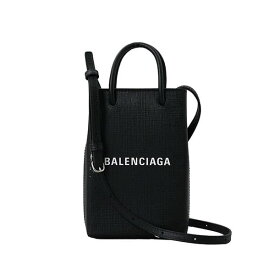 バレンシアガ BALENCIAGA ショルダーバッグ ハンドバッグ 手提げかばん レディース レザー 斜めがけ 2WAY ブラック系 SHOPPING PHONE HOLD 送料無料/込 父の日ギフト