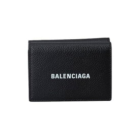 バレンシアガ BALENCIAGA 三つ折り財布 ミニ財布 レディース レザー ロゴ シンプル ブラック系 CASH MINI WALLET 送料無料/込 父の日ギフト