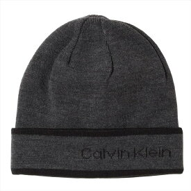 カルバンクライン Calvin Klein ニットキャップ ニット帽 ビーニー メンズ ロゴ シンプル アクリル グレー 送料無料/込 父の日ギフト