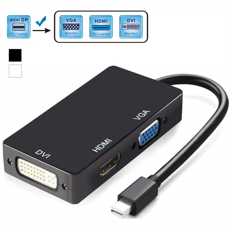 サンダーボルト HDMI VGA DVIメス 10倍 お買い物マラソン Mini 時間指定不可 数量限定 Displayport DVI DP変換 金メッキコネクタ 高解像度 ケーブル ミニディスプレイポート 3in1 アダプター 変換