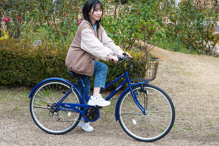 シティサイクル 26インチ 自転車 シティ車 ママチャリ シマノ6段変速 ダイナモLEDライト 折りたたみ自転車 婦人車 大型カゴ 荷台 鍵付き 通勤  通学 街乗り 安い お出掛け 自転車 26 インチ おしゃれ 【完成車】Carino 自転車 シティサイクル ママチャリ LEDオートライト 27インチ シマノ6段変速 大型カゴ アルミリム 通