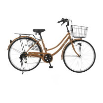 楽天市場】自転車 26インチ シティサイクル 変速 6段（カラーベージュ 