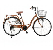 楽天市場】自転車 26インチ シティサイクル 変速 6段（カラーブラウン 