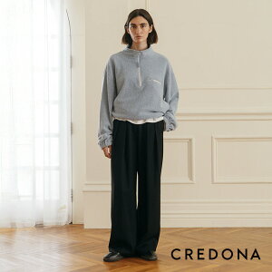 �N���h�i CREDONA �E�[�� �p�C�� �n�[�t �W�b�v �g�b�v�X WOOL PILE HALF ZIP TOP �n�C�Q�[�W �y2025 �V��z �v���[���g �M�t�g
