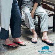 ヒッポブルー Hippobloo ビーチサンダル ナチュラル ラバー 痛くない レトロ 【ユニセックス メンズ レデ…