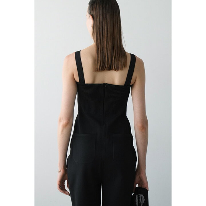 CLANE クラネ オールインワン ニット オーバーオール ブラック 楽天 