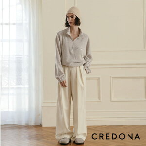 �N���h�i CREDONA �E�[�� �p�C�� �n�[�t �W�b�v �g�b�v�X WOOL PILE HALF ZIP TOP �n�C�Q�[�W �y2025 �V��z �v���[���g �M�t�g