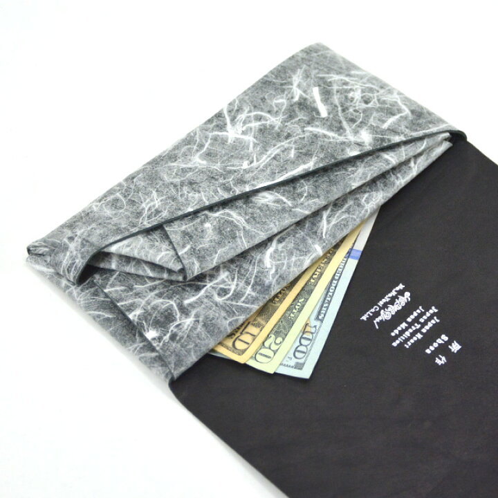 楽天市場】所作 財布 白和紙×ブラック レディース メンズ 長財布 