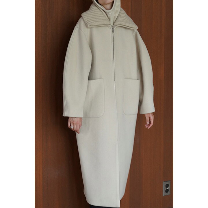 楽天市場】クラネ CLANE リブ カラー ウール ロング コート RIB COLLAR 
