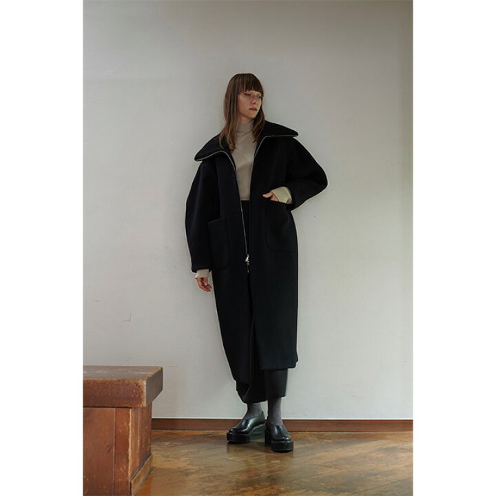 楽天市場】クラネ CLANE リブ カラー ウール ロング コート RIB COLLAR 