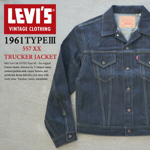 LEVIS VINTAGE CLOTHING 1961�N���f�� TYPE III 557XX �f�j�� �g���b�J�[�W���P�b�g 3rd ���[�o�C�X �r�b�OE �f�j���W���P�b�g ���B���e�[�W ���W�b�h �f�j�� G�W���� �����Y ���f�j�� 74998-0003 �y15:00�܂ł�
