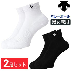 デサント DESCENTE バレーボールショートソックス【2足組】抗菌防臭 吸汗速乾 薄手 フィット感快適 20-23cm/23-25cm/25-28cm メンズ レディース ジュニア 練習用 試合用 部活用