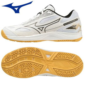 【送料無料】ミズノ MIZUNO ジュニアバレーボールシューズ V1GD2310 54 サイクロンスピード4Jr 21.5～24.5センチ ローカット 軽量 ホワイト×ブラック 白【2023新作】