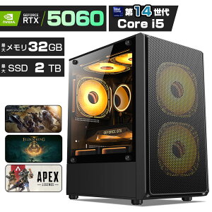 �Q�[�~���OPC RTX5060 ��14���� Core i5 ���� 10�R�A16�X���b�h ?������16GB / 32GB ?NVMe M.2 SSD 512GB / 1TB / 2TB ?Windows11 �f�X�N�g�b�vPC �V�i 2�N�ۏ� 650W�d�� �z�M ����ҏW VTuber�Ή� e�X�|�[�c �����\ ���S