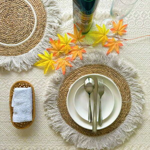 【10/30は20%OFF+P5倍】 ランチョンマット 編み 40cm 円形 ランチュウマット テーブルマット おしゃれ シンプル シーグラスランチョンマット ウォーターヒヤシンス キッチンマット 北欧 アジア