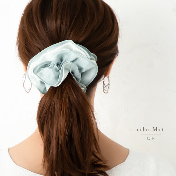 楽天市場 ネコポス送料無料 シュシュ ヘアゴム ヘアアクセ レディース バイカラー 異素材 ドレープ デザイン まとめ髪 ポニーテール ヘアアレンジ 結婚式 パーティー 大人 上品 30代 40代 50代 仕事 オフィス ブランド ギフト ポイント消化 消費 母の日 Jewelvox