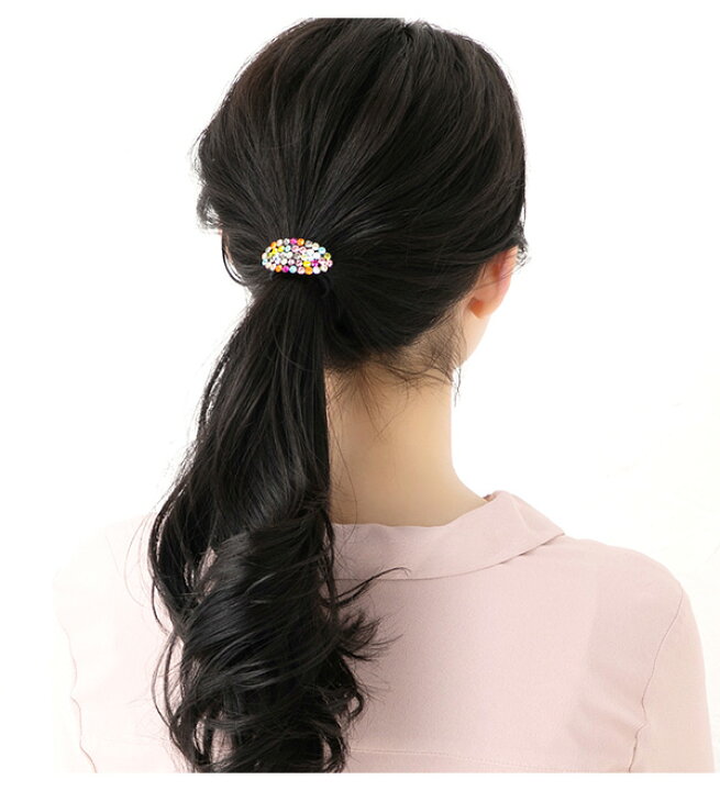 楽天市場 ネコポス送料無料 ヘアゴム ヘアポニー レディース オーバル型 ストーン パール まとめ髪 ポニーテール シンプル 大人 デイリー ヘアアレンジ 結婚式 パーティー 二次会 可愛い 30代 40代 50代 女性 ブランド プレゼント ポイント消化 消費 Jewelvox