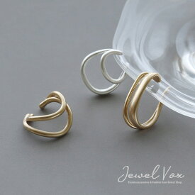 【1/17-18 全商品ポイント10倍】 【メール便送料無料】 イヤーカフ イヤリング 片耳用 金属アレルギー 5タイプ 5デザイン セミマット ダブルライン ゴールド シルバー ニッケルフリー イヤカフ シンプル 女性 30代 40代 50代 hb08