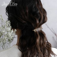 【5/16～5/18はP10倍】 バレッタ ヘアアクセサリー レディース 髪留め ヘアアレンジ メタル ゴールド シ…