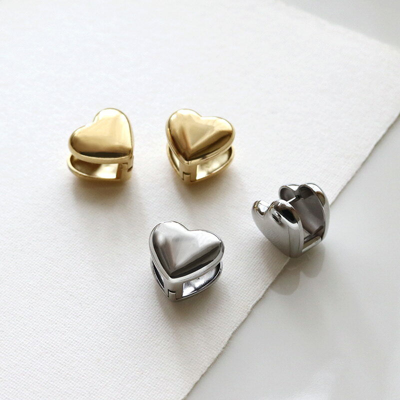 【2h限定50%OFFクーポン登場】 ピアス ステンレス レディース 金属アレルギー 対応 サージカルステンレス ハート キャッチレス フープピアス 軽い ゴールド シルバー シンプル オケージョン 女性 ギフト プレゼント メール便送料無料 - メイン画像 5