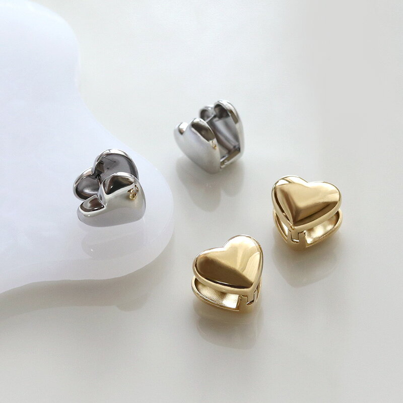 【2h限定50%OFFクーポン登場】 ピアス ステンレス レディース 金属アレルギー 対応 サージカルステンレス ハート キャッチレス フープピアス 軽い ゴールド シルバー シンプル オケージョン 女性 ギフト プレゼント メール便送料無料 - メイン画像 12