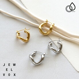 【2/23 09:59まで!超目玉】【メール便送料無料】 ピアス ステンレス レディース フープ 変形 ウェーブ ひねり キャッチレス S字 クロッシングピアス ゴールド シルバー 金属アレルギー 対応 サージカルステンレス SUS316 シンプル 女性