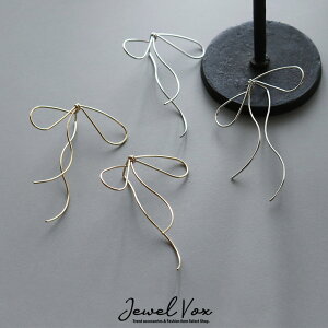 【10/29・30は20%OFFクーポン+P10倍】 【メール便送料無料】 ピアス レディース 金属アレルギー ニッケルフリー フックピアス りぼん リボン ゴールド シルバー おしゃれ 可愛い 普段使い デイリ