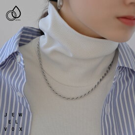 【12/11 09:59まで！超目玉】 【メール便送料無料】 ネックレス ステンレス製 ショートネックレス レディース 金属アレルギー ロープチェーン スクリューチェーン 2サイズ サージカルステンレス ゴールド シルバー つけっぱなし 女性 プレゼント