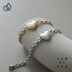 【メール便送料無料】 ブレスレット ステンレス製 レディース ハート モチーフ ゴールド シルバー おしゃれ サージカルステンレス 金属アレルギー つけっぱなし シンプル 大人かわいい 普段使い カジュアル プレゼント