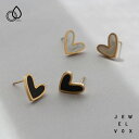 【2/10・11は20%OFFクーポン+P10倍】 【メール便送料無料】 ピアス ステンレス レディース 金属アレルギー サージカルステンレス ハート シェル ブラック ホワイト ガーリー ゴールド つけっぱなし シンプル 普段使い 大人 かわいい オフィス