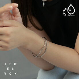 ブレスレット バングル ステンレス 金属アレルギー サージカルステンレス 2連 オープン ニュアンス ゴールド シルバー シンプル ごつめ 大ぶり デイリー カジュアル