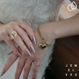 ブレスレット ステンレス製 レディース 金属アレルギー サージカルステンレス ゴールド シルバー チェーン アシンメトリー ハート モチーフ シンプル オケージョン 大人かわいい オシャレ