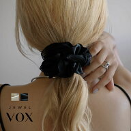 【9/15は店内全品P20倍!】 シュシュ ヘアゴム ヘアアクセサリー レディース レース サテン 透け感 黒 ブ…